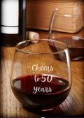 Cheers To 50 Years Wine glass
