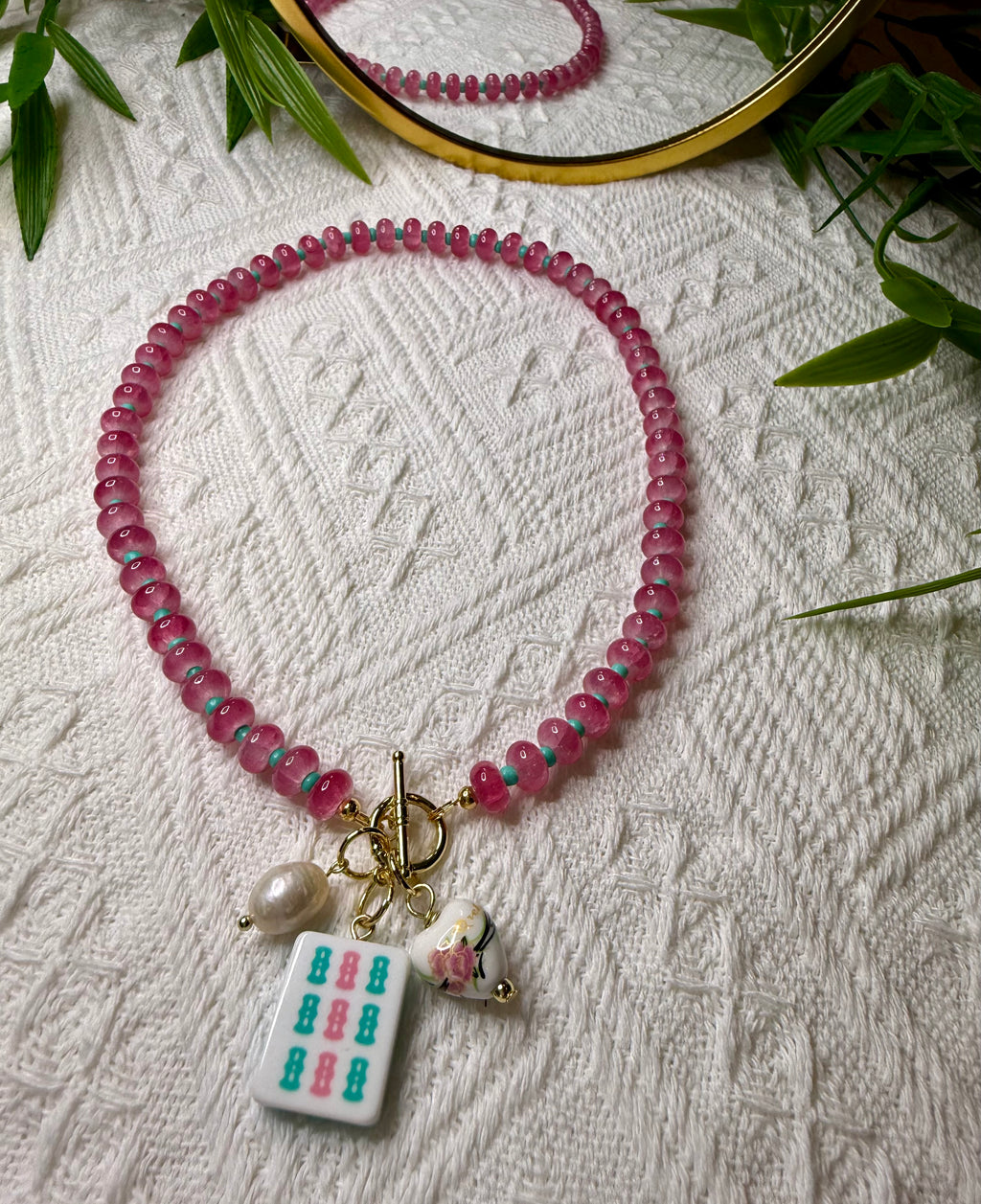 Mahjong Inspired Necklace Bam