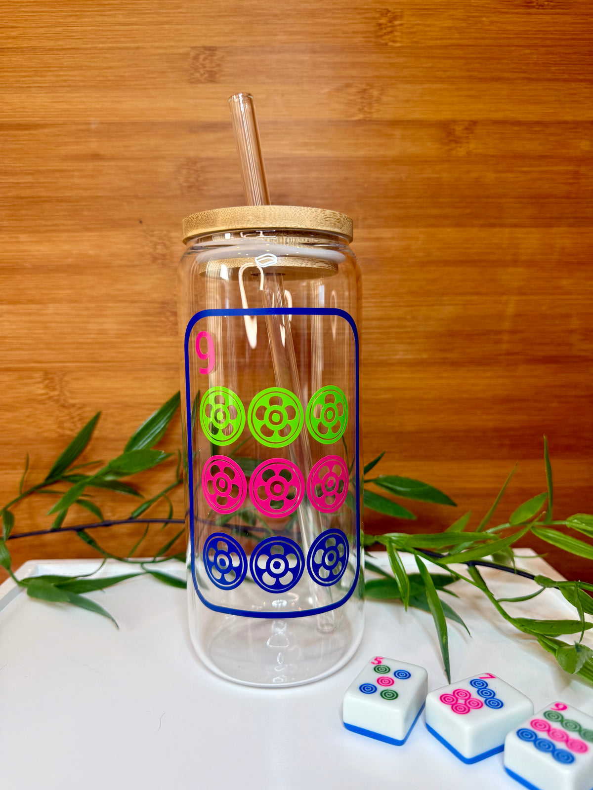 Mahjong Soda Can Glass