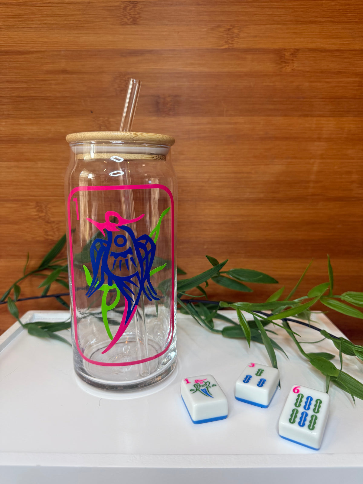 Mahjong Soda Can Glass