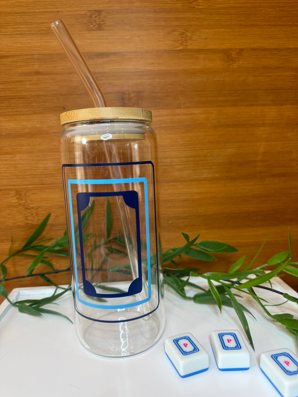 Mahjong Soda Can Glass
