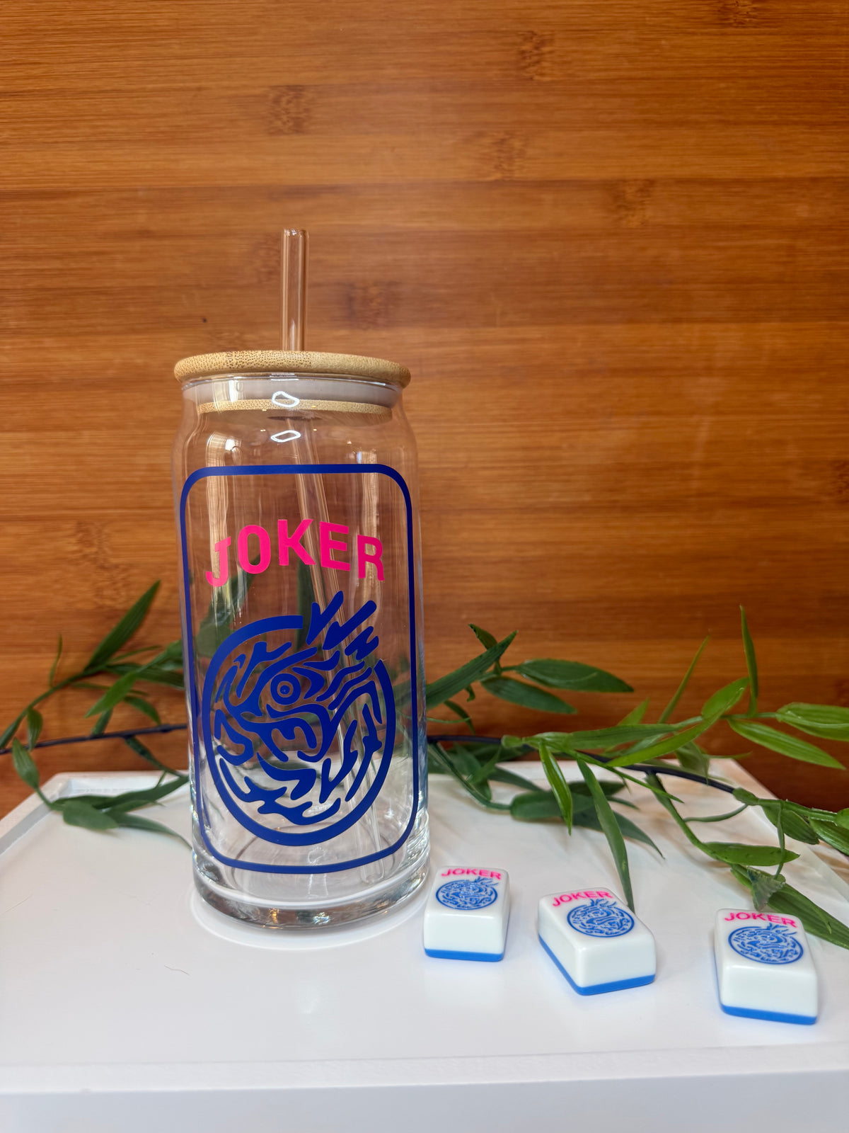 Mahjong Soda Can Glass