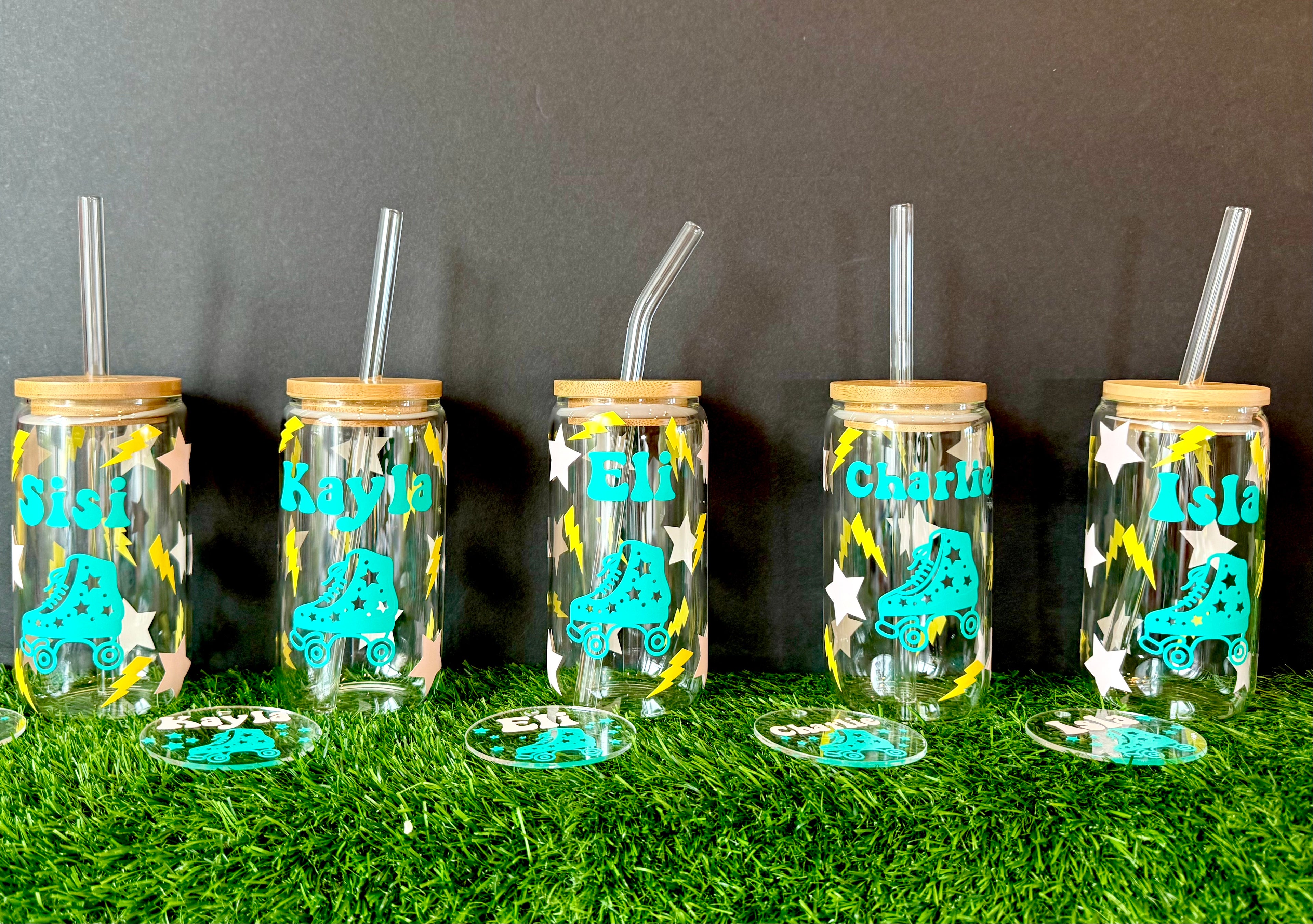 Roller Skating Soda glass