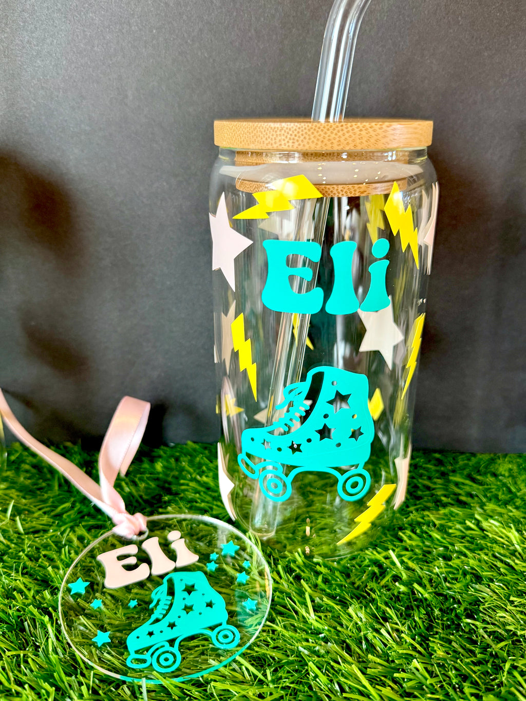 Roller Skating Soda glass