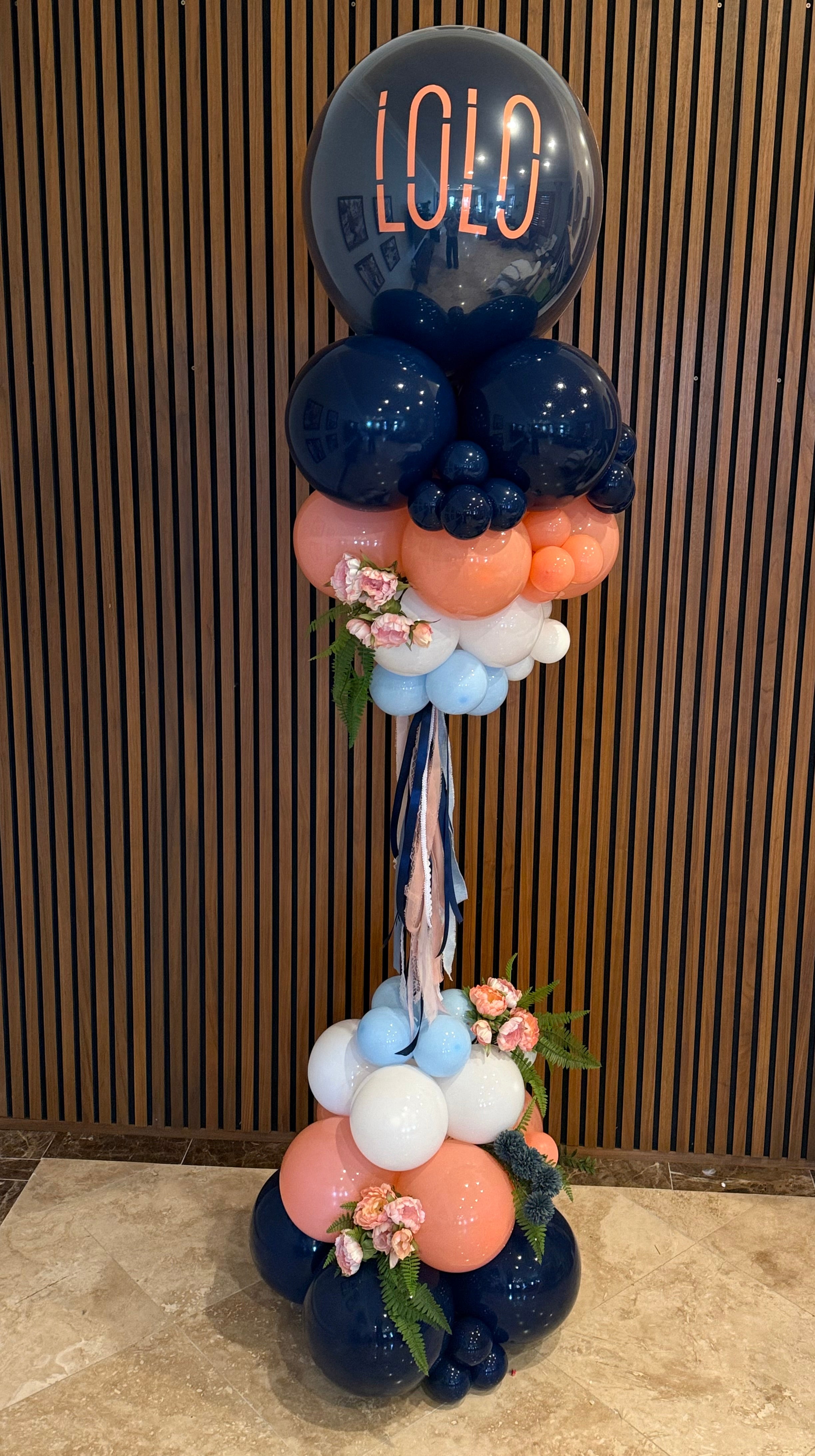 Ribbon Tower w/ Florals (6ft)