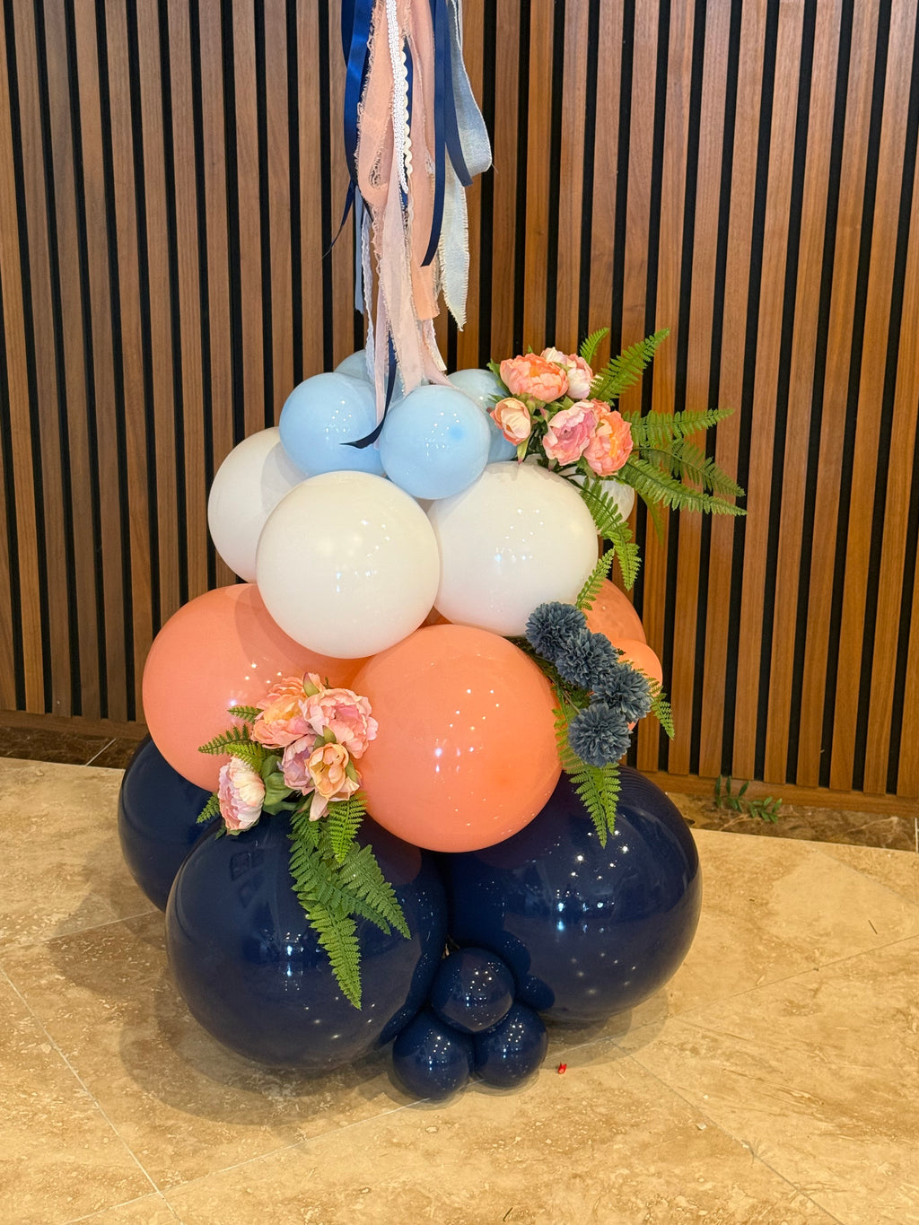 Ribbon Tower w/ Florals (6ft)