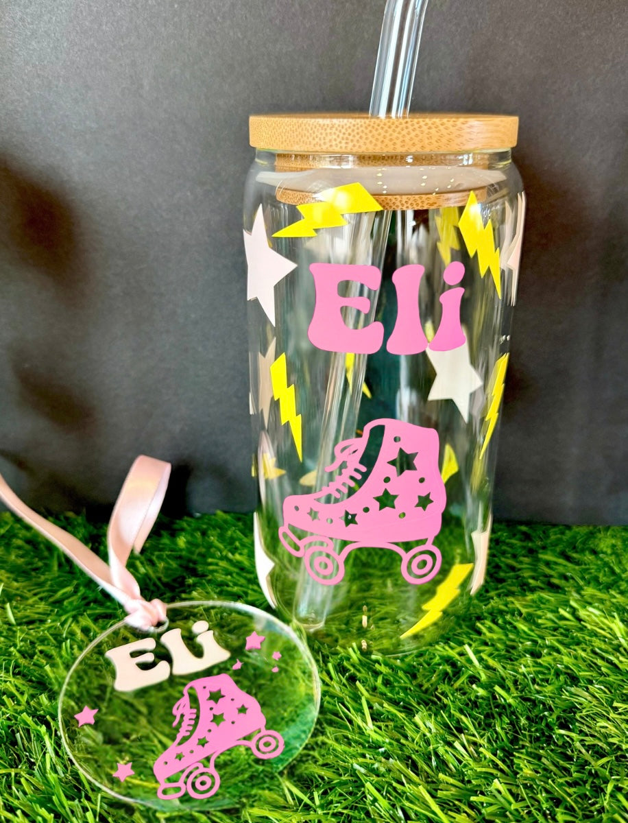 Roller Skating Soda glass