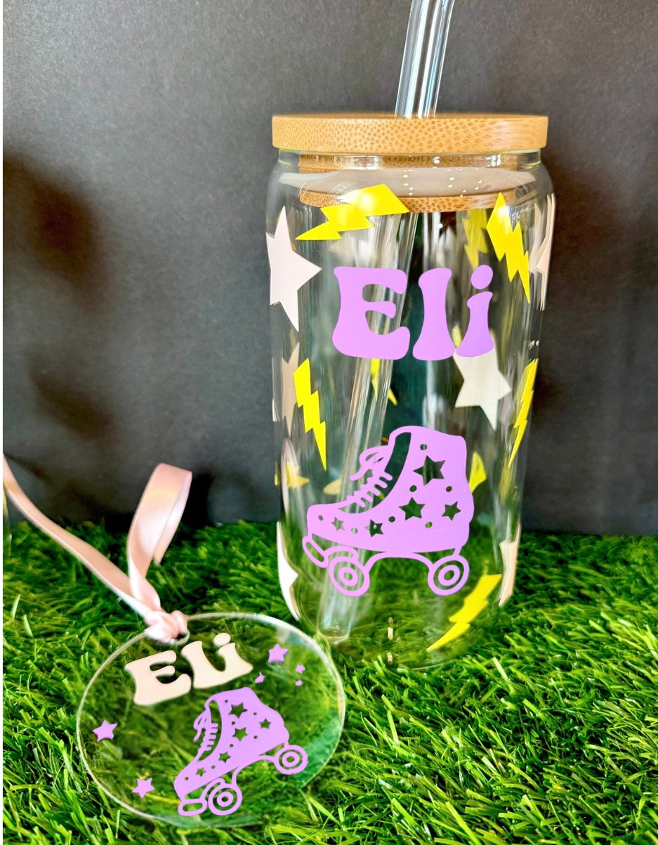 Roller Skating Soda glass