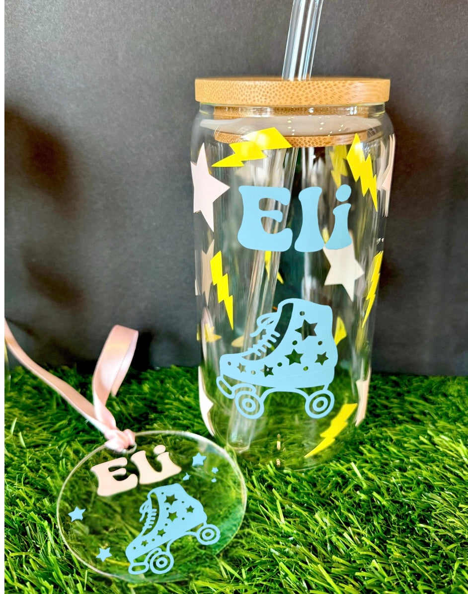 Roller Skating Soda glass